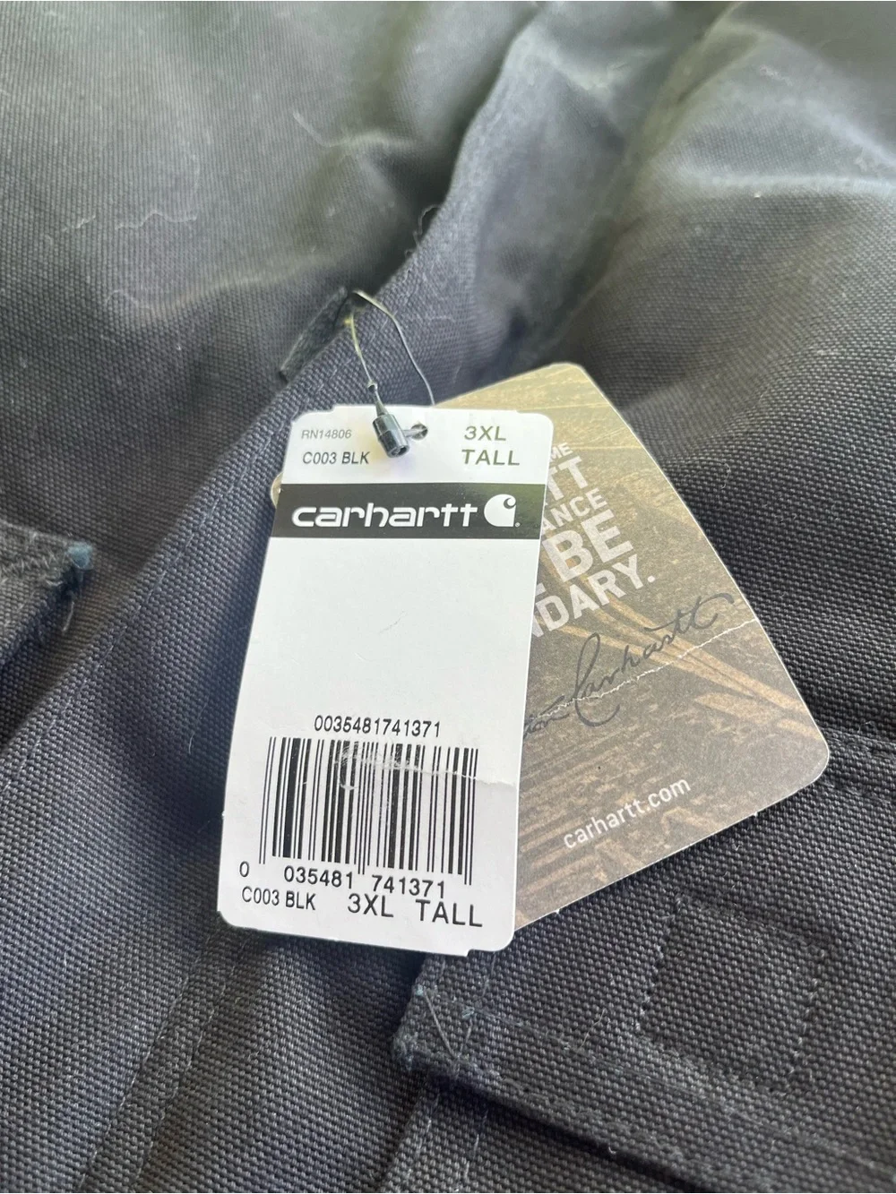 NWT Carhartt MADE IN USA Black Duck Detroit Jacket Size 3XL TALL